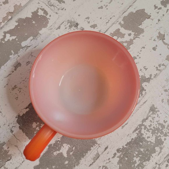 2318 Anchor Hocking Fire King Flame Orange 10oz Handled Soup Cup - Picture 3 of 4